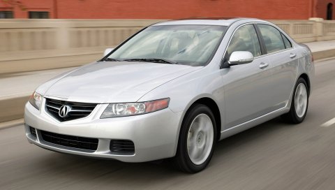 Acura, tsx, 2003, серебристый металлик, вид спереди, стиль, автомобили, скорость, здание, мост
