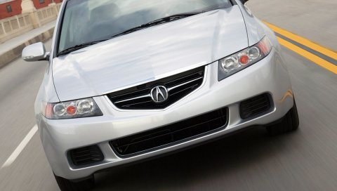 Acura, tsx, 2003, белый, вид спереди, стиль, автомобили, скорость, город, здания, асфальт