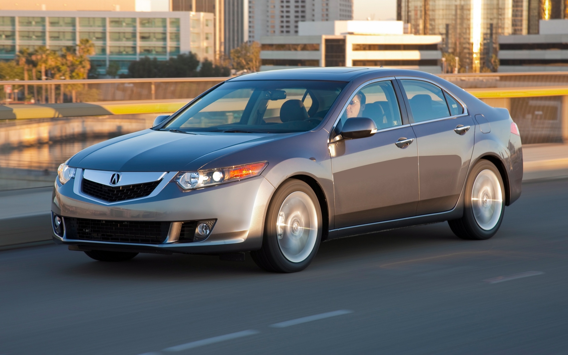Картинки Acura, tsx, v6, серый, вид сбоку, стиль, автомобили, скорость, город, асфальт фото и обои на рабочий стол