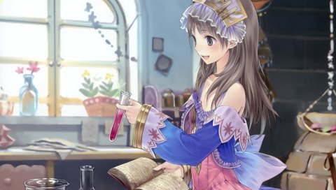 Девушка, забава, улыбка, трубка, книга, опыт