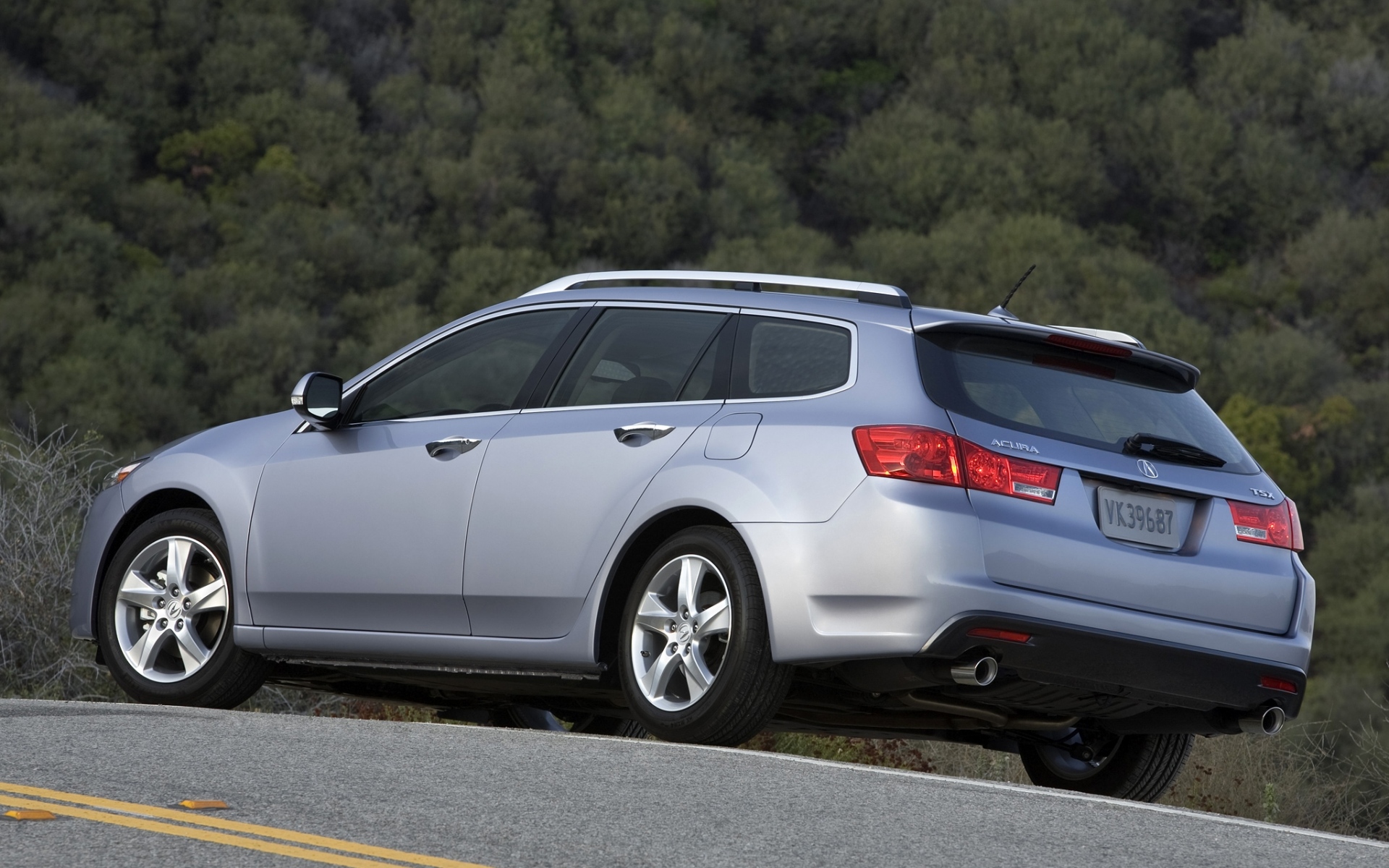 Картинки Acura, tsx, 2010, синий, вид сбоку, стиль, автомобили, природа, деревья, асфальт фото и обои на рабочий стол