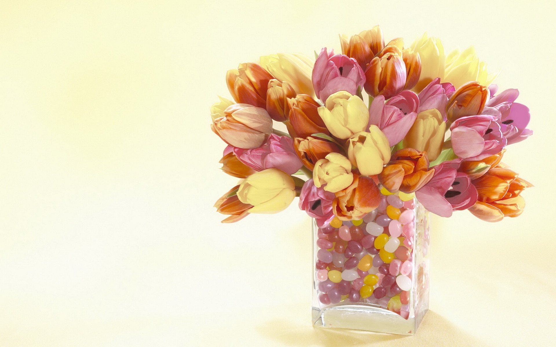Картинки Тюльпаны, цветы, ваза, камень, декоративные фото и обои на рабочий стол