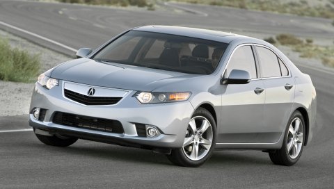 Acura, tsx, 2010, серый, вид сбоку, стиль, автомобили, природа, движение, дорога