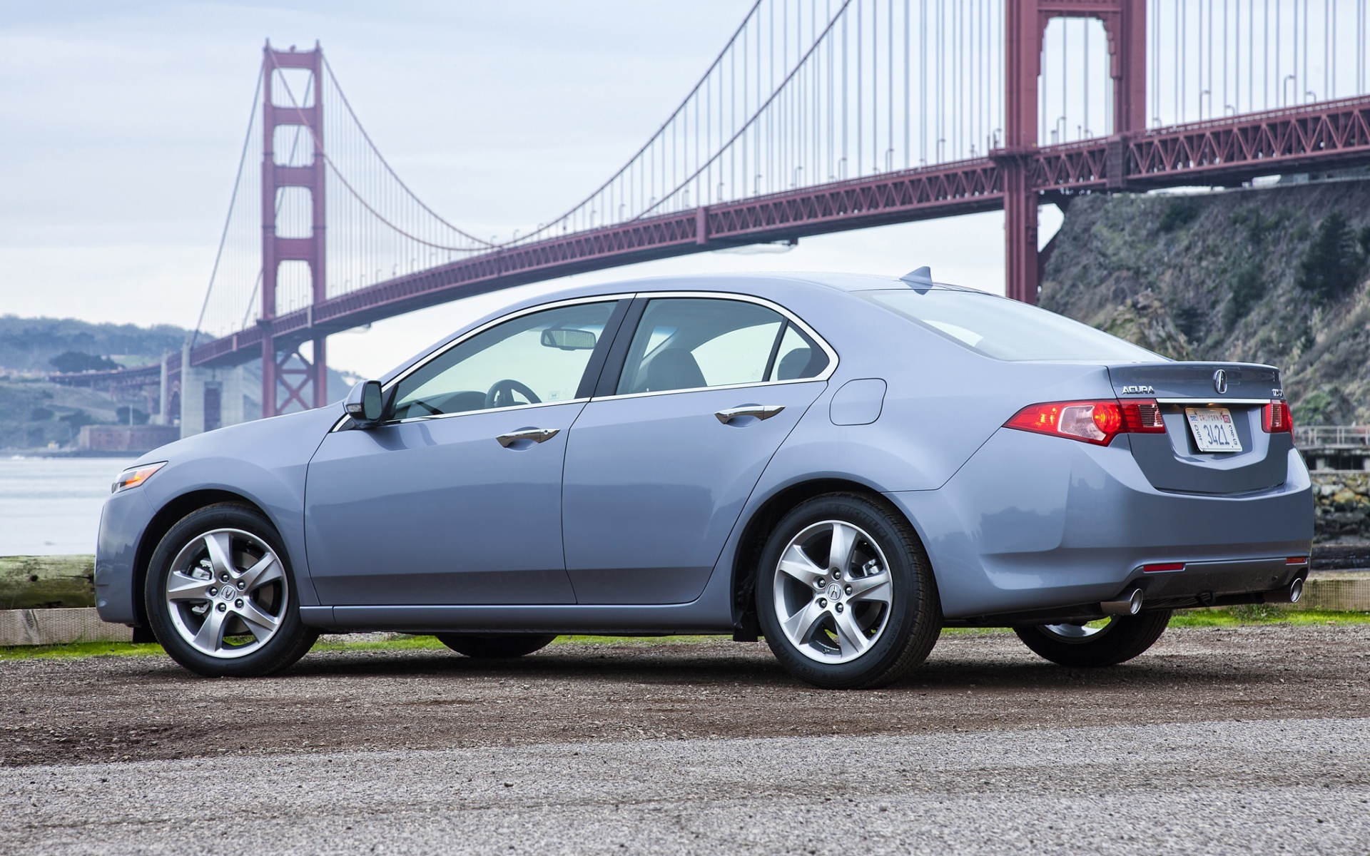 Картинки Acura, tsx, 2010, синий, вид сбоку, стиль, автомобили, мосты фото и обои на рабочий стол
