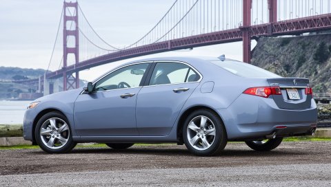 Acura, tsx, 2010, синий, вид сбоку, стиль, автомобили, мосты