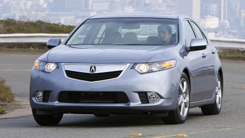 Acura, tsx, 2010, синий, вид спереди, стиль, автомобили, город, трава, дорога