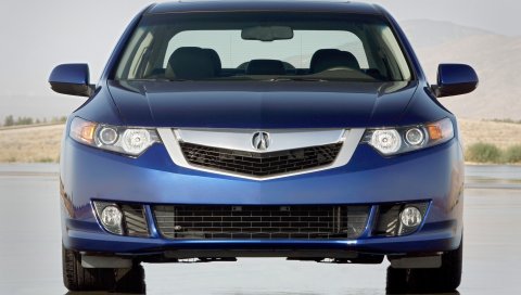Acura, tsx, v6, 2009, синий, вид спереди, стиль, автомобили, отражение, природа