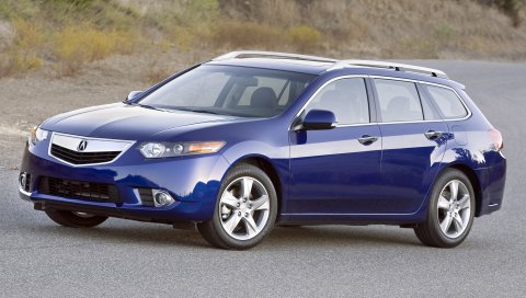 Acura, tsx, 2010, синий, вид сбоку, стиль, автомобили, природа, трава, асфальт