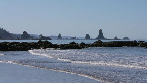 Камни, скалы, волны, вода, защищенные, синие