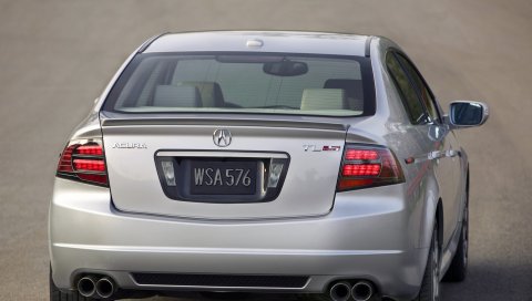 Acura, tl, 2007, серый металлик, вид сзади, стиль, автомобили, асфальт