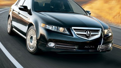 Acura, tl, 2007, черный, вид спереди, стиль, автомобили, скорость