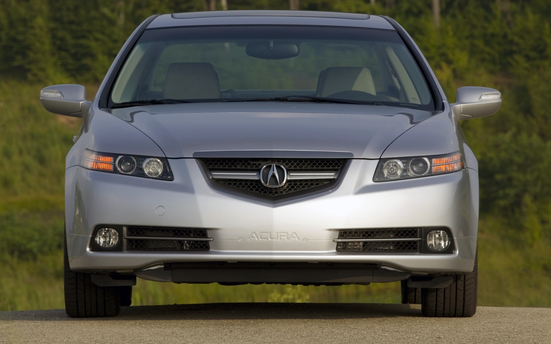 Картинки Acura, tl, 2007, серебристый металлик, вид спереди, стиль, автомобили, природа фото и обои на рабочий стол