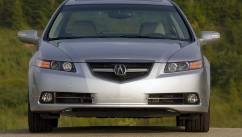 Acura, tl, 2007, серебристый металлик, вид спереди, стиль, автомобили, природа