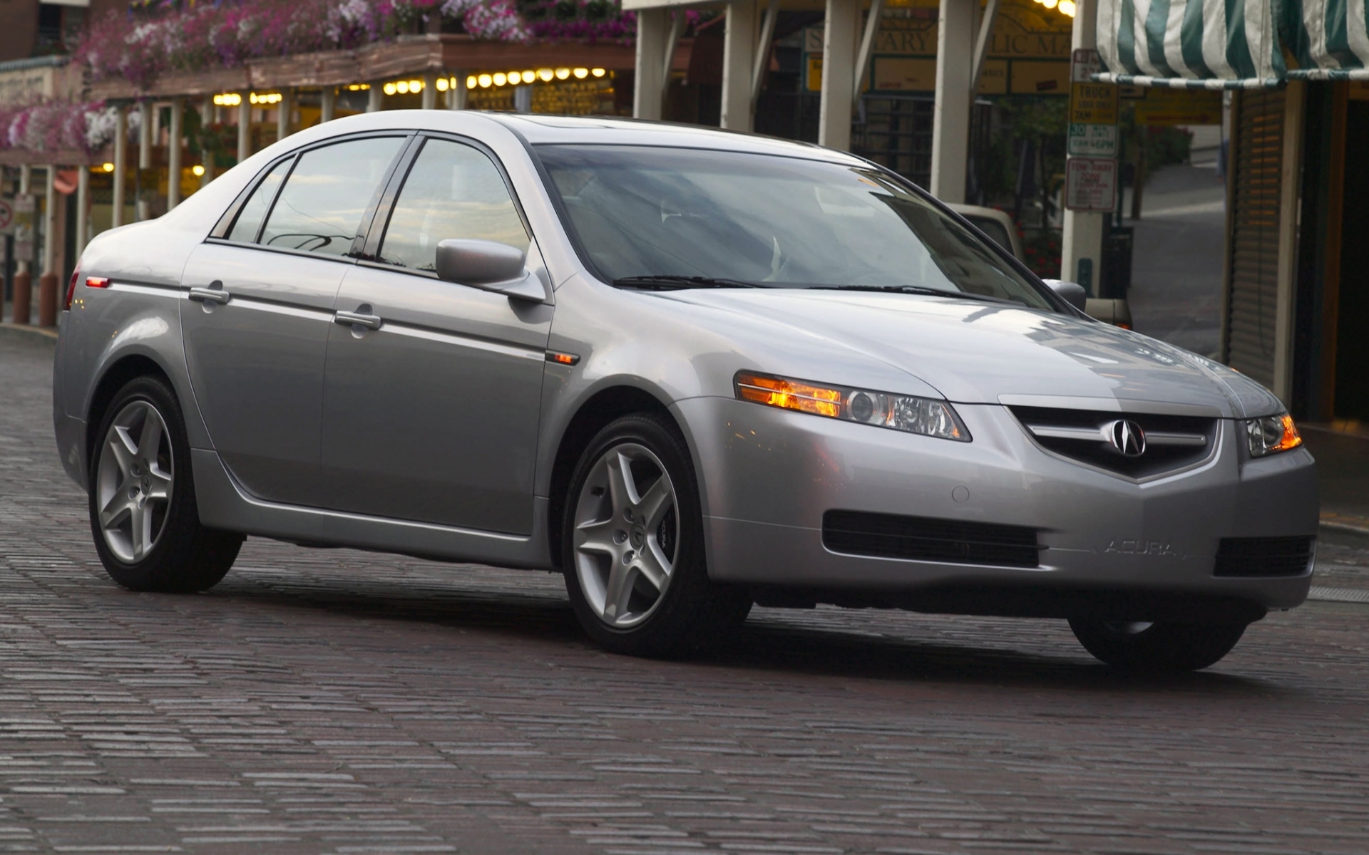 Картинки Acura, tl, 2004, металлик серый, вид сбоку, стиль, автомобили, улица, здание фото и обои на рабочий стол