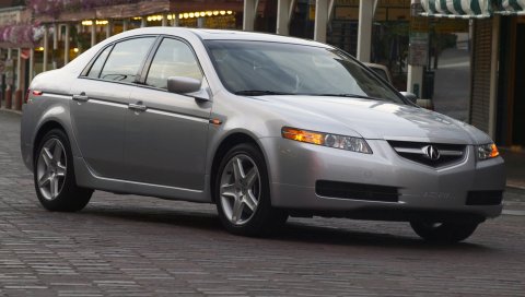 Acura, tl, 2004, металлик серый, вид сбоку, стиль, автомобили, улица, здание