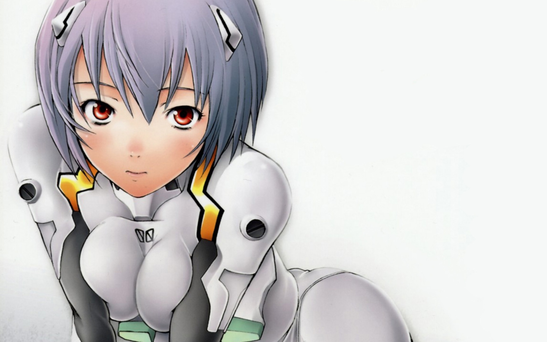 Картинки Девушка, neon genesis evangelion rei, брюнетка, глаза, осанка, костюм фото и обои на рабочий стол