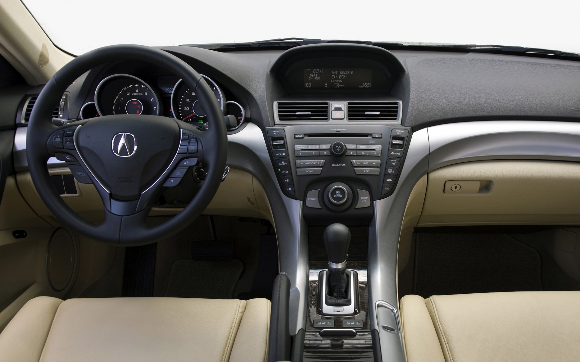 Картинки Acura, tl, 2008, салон, салон, руль, спидометр фото и обои на рабочий стол