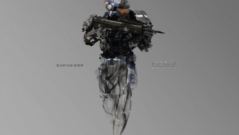 Гало, солдат, пистолет, картер-259