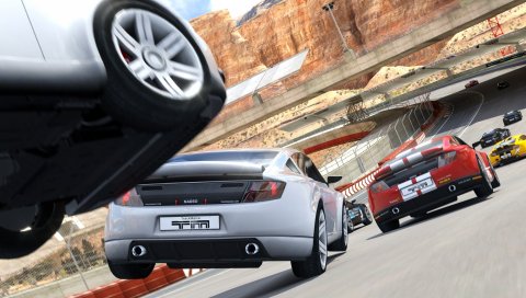 Trackmania, автомобиль, трек, горы, прыжок