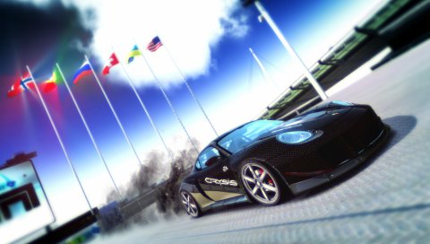 Trackmania, автомобиль, флаги, трек, porsche
