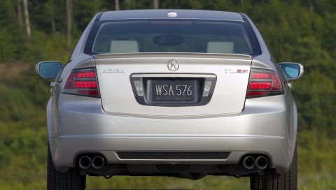 Acura, tl, 2007, металлическое серебро, вид сзади, стиль, автомобили, деревья