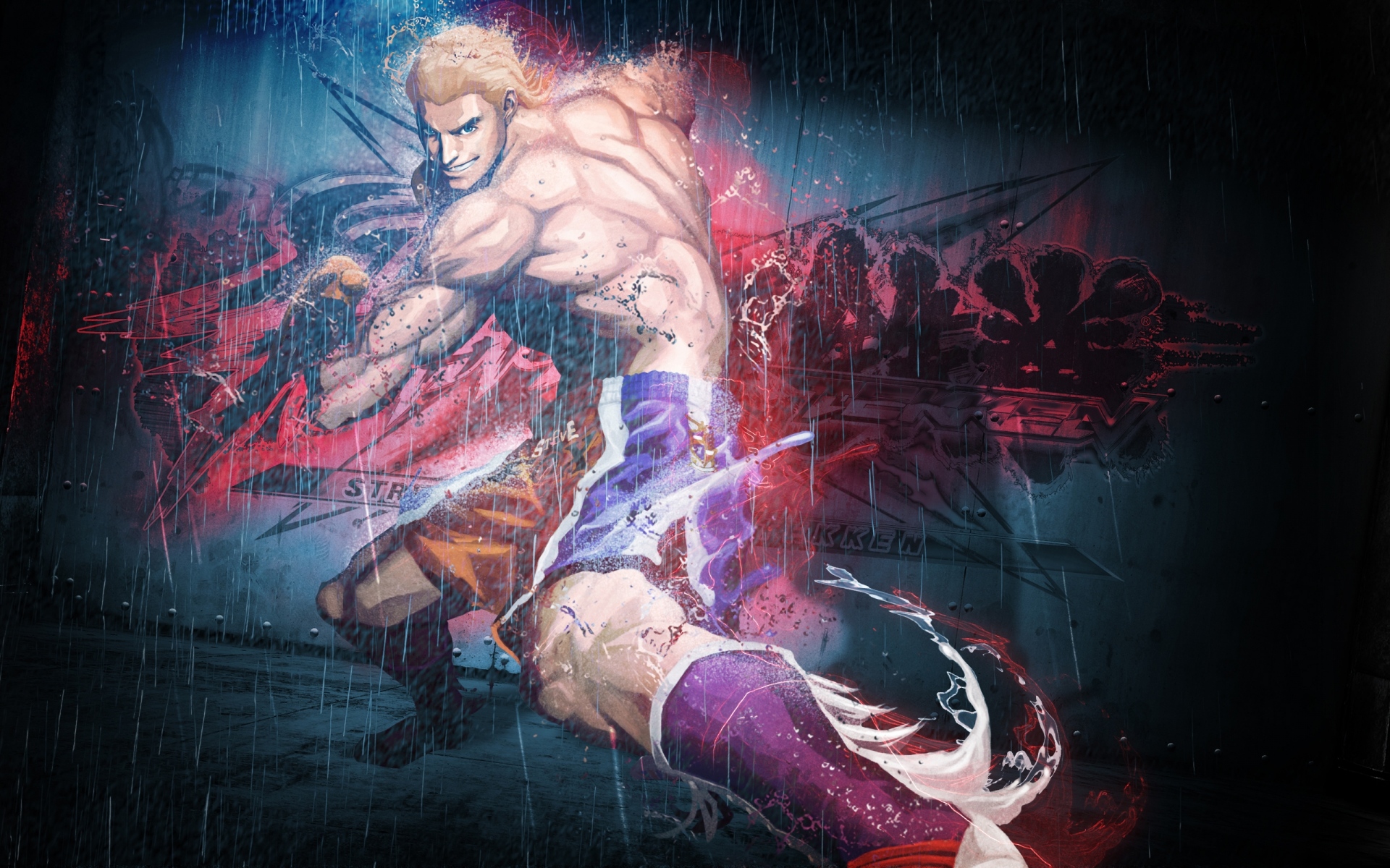Картинки Уличный боец ??x текен, лисица, дождь, улыбка фото и обои на рабочий стол