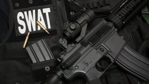 Swat, автомат, пуленепробиваемый жилет, шариковые картриджи