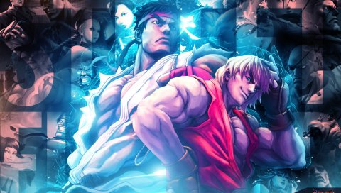 Уличный боец ??x tekken, ryu, персонажи, графика, улыбка