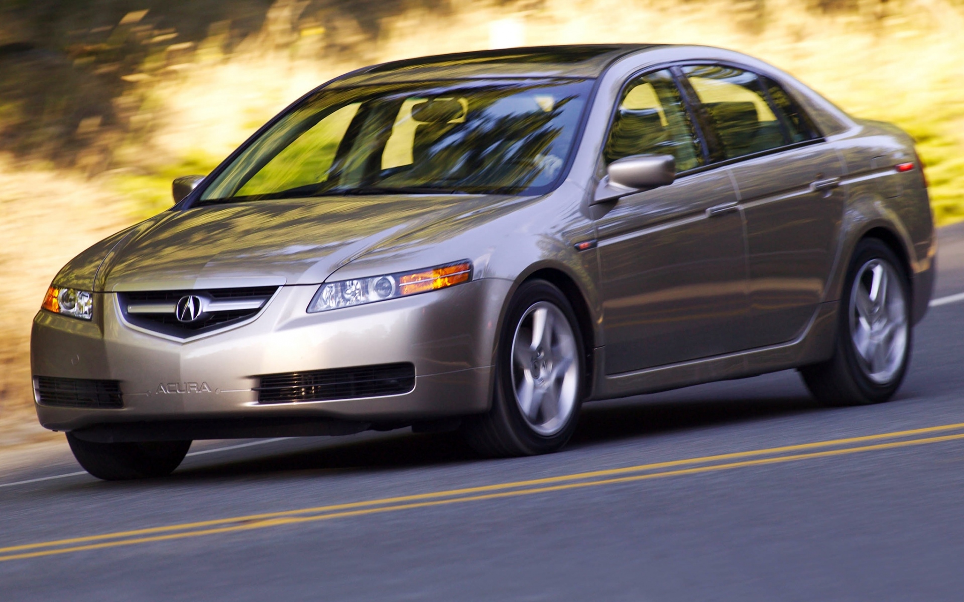 Картинки Acura, tl, 2004, металлик серый, вид сбоку, стиль, автомобили, скорость, природа фото и обои на рабочий стол