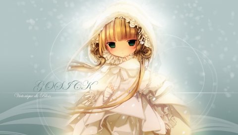 Аниме, gosick, девушка, милый, платье, свечение