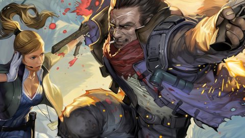 Neverdead, персонажи, девушка, пистолет, огонь