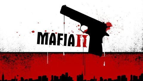 Мафия 2, пистолет, кровь, город