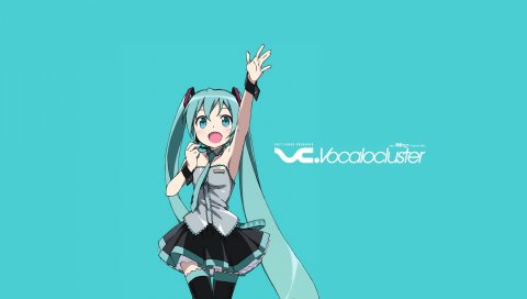 Девушка, hatsune miku, песня, жест, рука