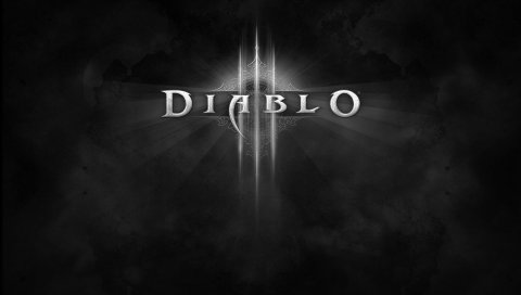 Diablo, имя, черно-белый, игра, шрифт