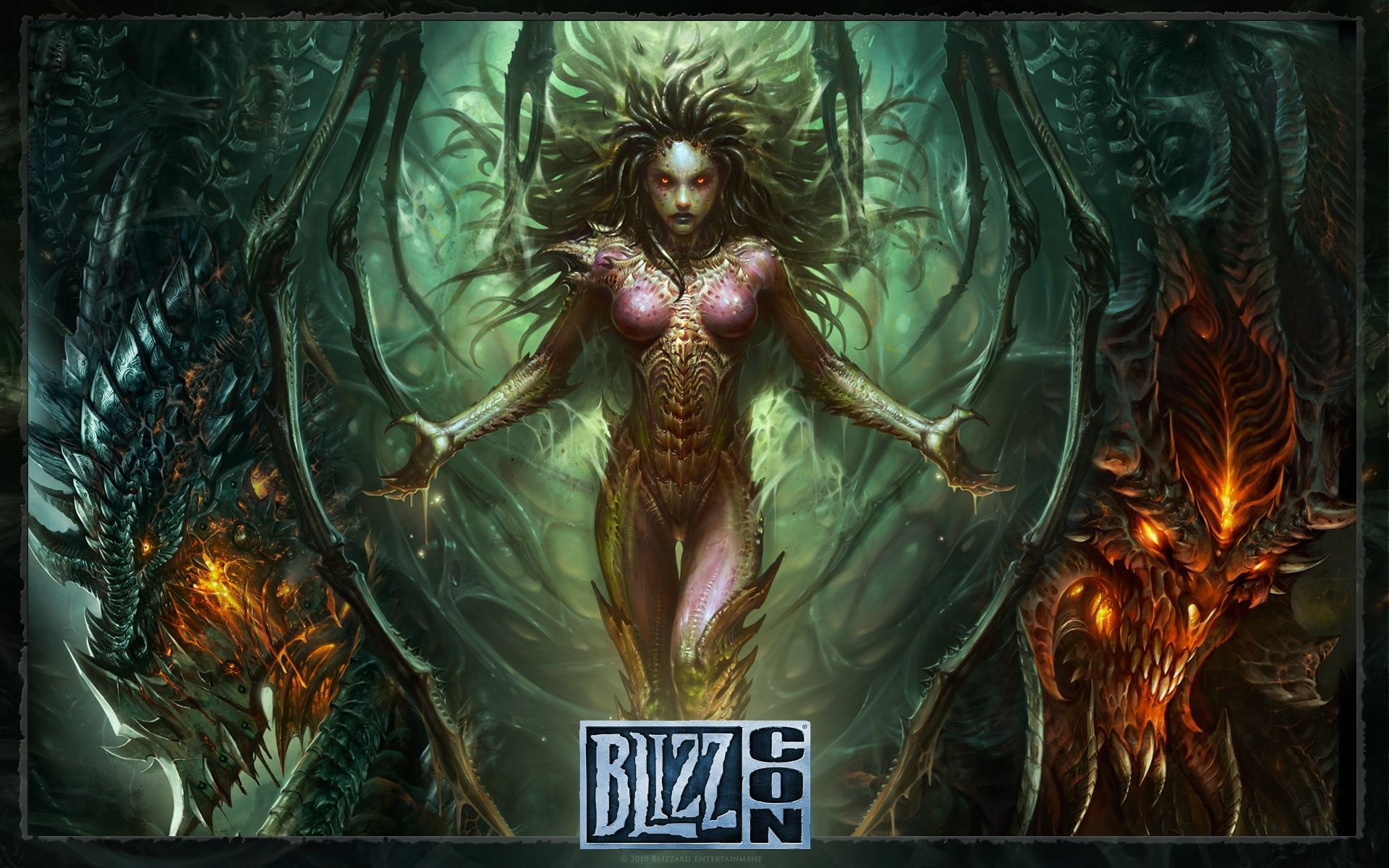 Картинки Diablo, девушка, монстры, руки, огонь фото и обои на рабочий стол