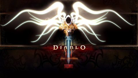 Diablo 3, тираэль, ангел, архангел, персонаж, крылья, капюшон, меч