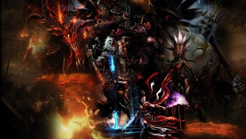 Diablo 3, персонажи, магия, свет, лица, диабло