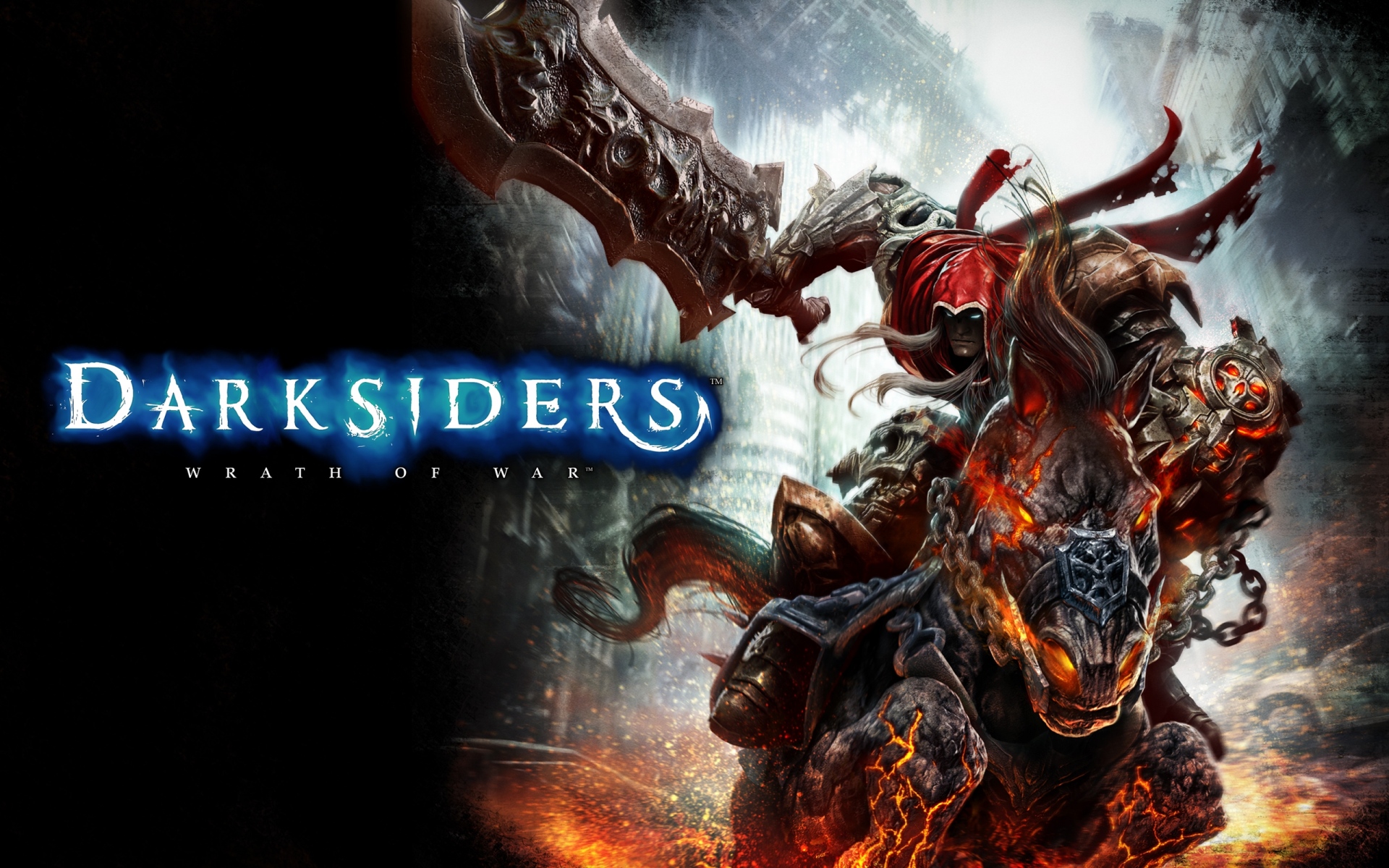 Картинки Darksiders гнев войны, войны, лошади, меч, огонь фото и обои на рабочий стол