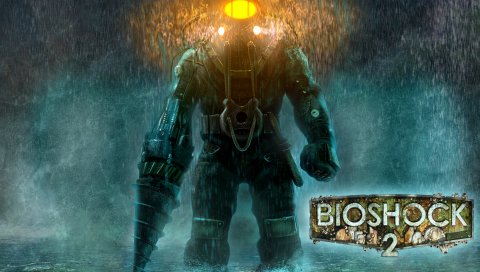 Bioshock 2, большой папа, дождь, свет, рука