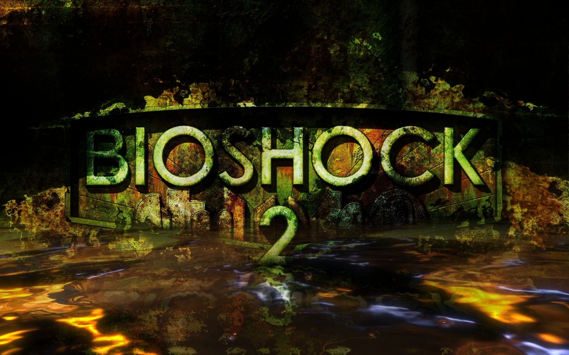 Картинки Bioshock 2, имя, вода, стена фото и обои на рабочий стол