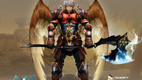 Aion, девушка, магия, человек, меч, взгляд, пещера