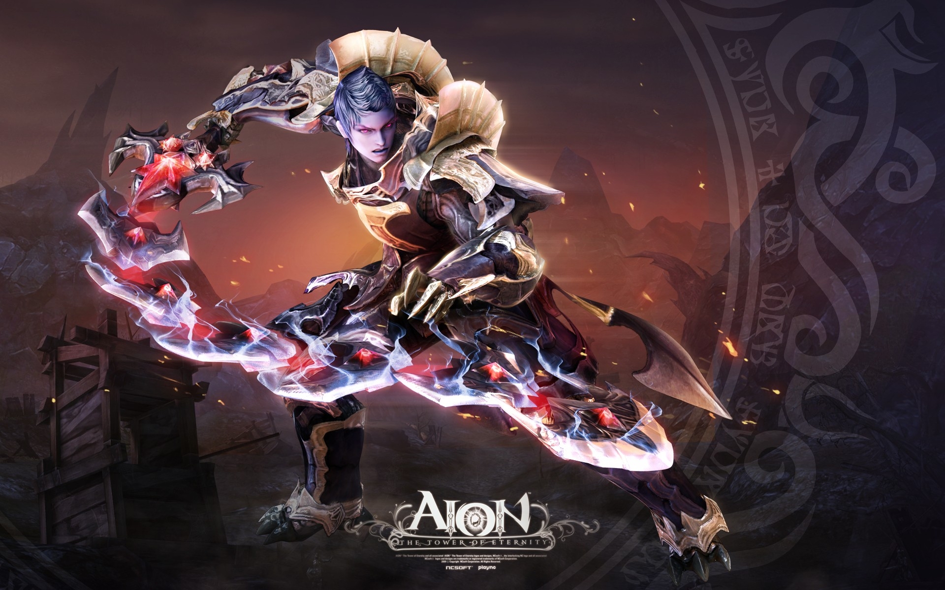 Картинки Aion башня вечности, девушка, рука, взгляд, оборудование фото и обои на рабочий стол