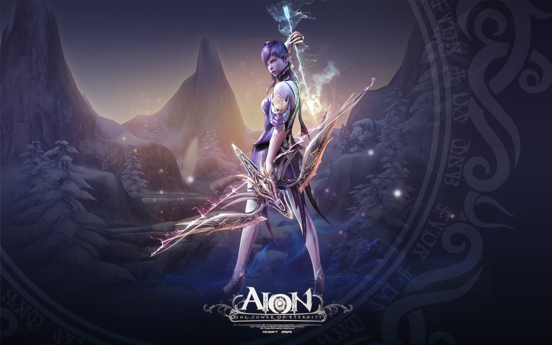 Картинки Aion башня вечности, девушка, огонь, магия, монстр фото и обои на рабочий стол