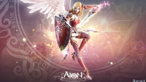 Aion башня вечности, девушка, лук, стрела, гора