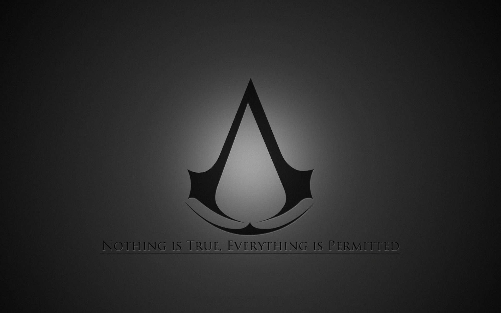 Картинки Assassins Creed, эмблема, цитата, фон, серый фото и обои на рабочий стол