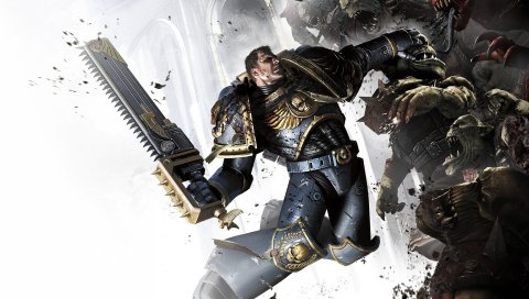 Warhammer 40000, прыжок, монстры, оружие, кровь