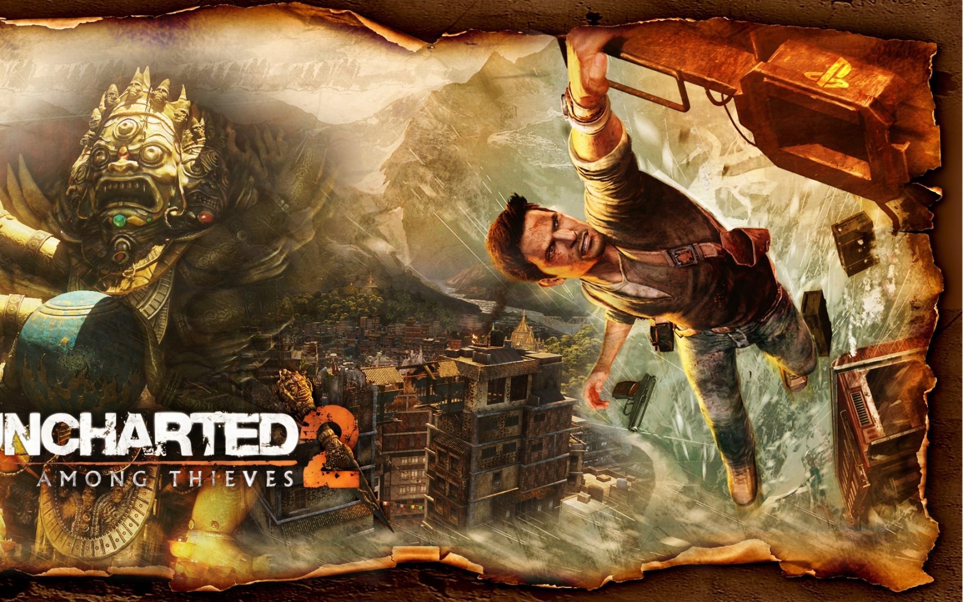 Картинки Uncharted 2 среди воров, город, графика, высота, пистолет фото и обои на рабочий стол