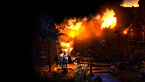 Trine 2, дом, мост, река, закат