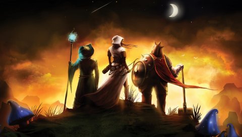 Trine 2, воин, девушка, лук, луна