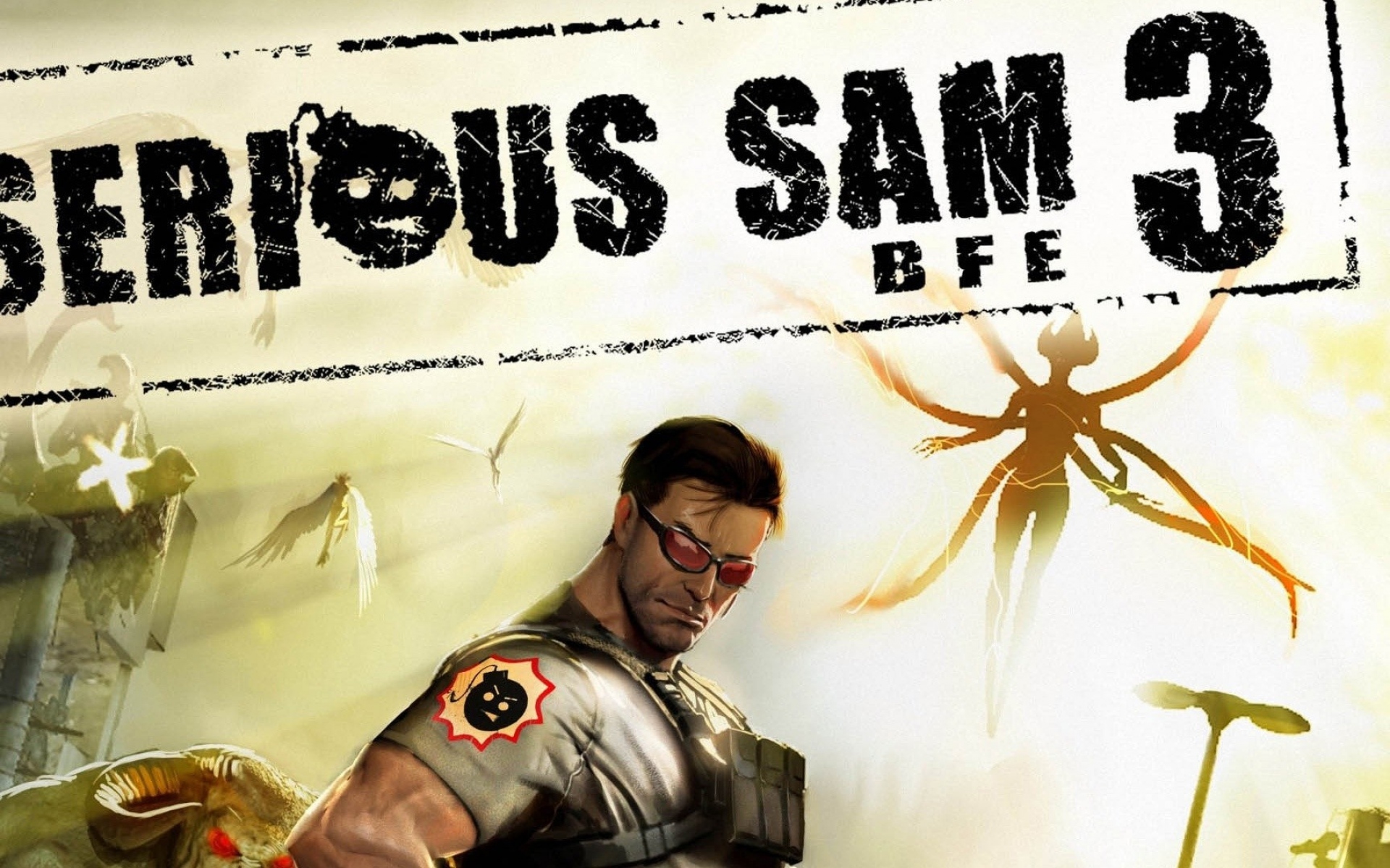 Картинки Серьезный sam 3, камень samuel, очки, монстр, стрельба фото и обои на рабочий стол